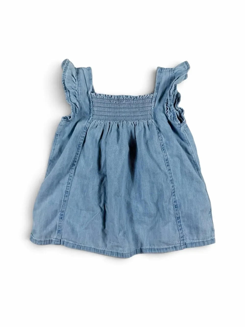 Gap Chambray Flutter Sleeve Smocked Tank Top Size 3 Years